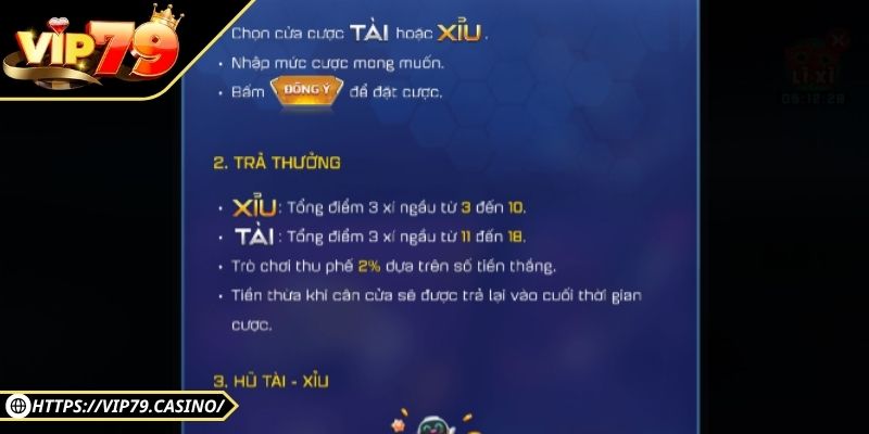 Bí kíp chơi game tài xỉu đổi thưởng Vip79 hay